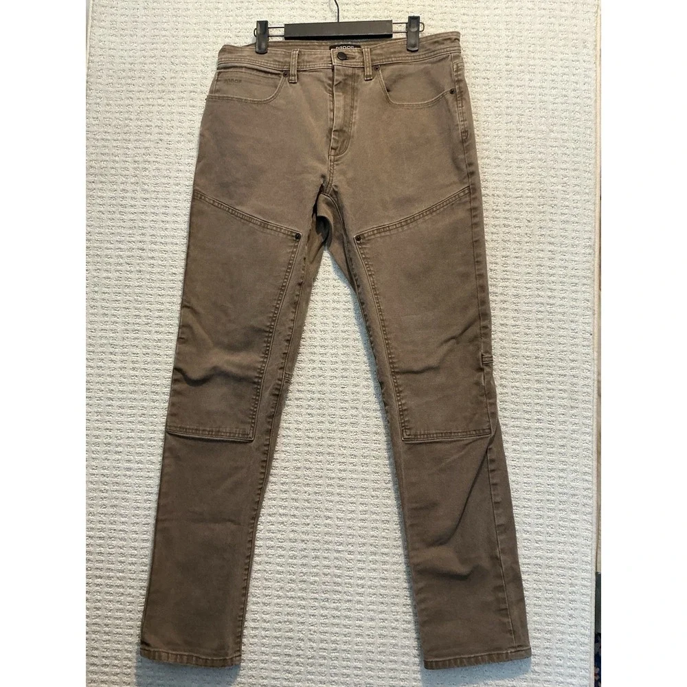 Proof Rover Double Kneee Work Pants Denim/Canvas Feel 32x32 Slim Brown Men NWOT